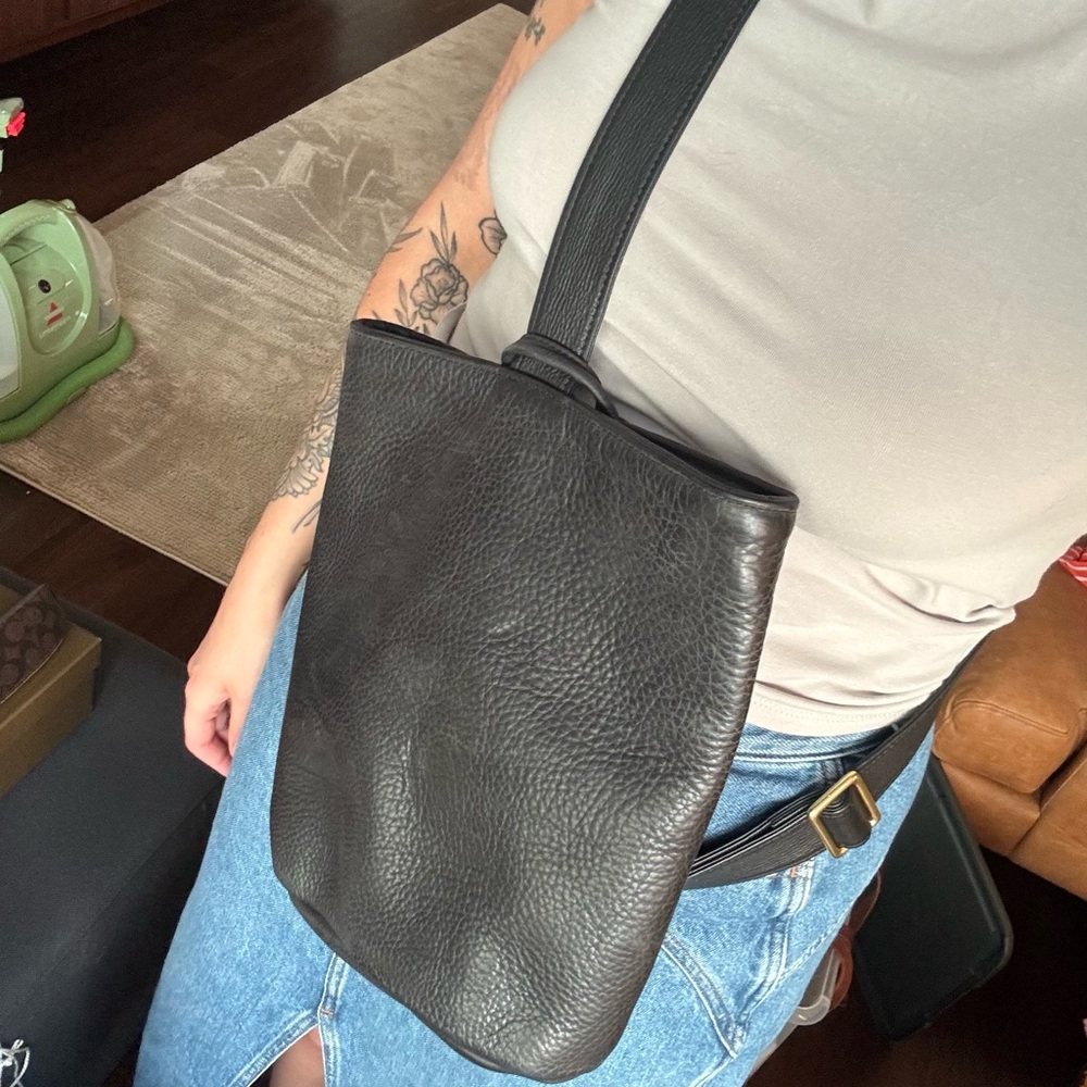 Black Leather Crossbody Bag